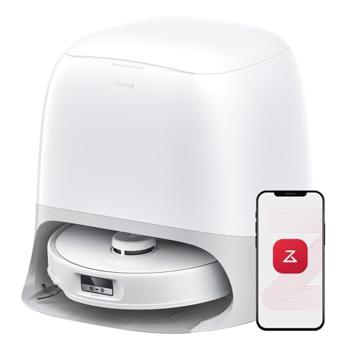 roborock Qrevo Curv Robot Aspirador y Fregasuelos Autovaciado, Sin enredos, AdaptiLift, HyperForce de 18500 Pa, Cepillo Principal DuoDivide, Cepillo Lateral en Arco FlexiArm, Agua a 75 °C, Blanco