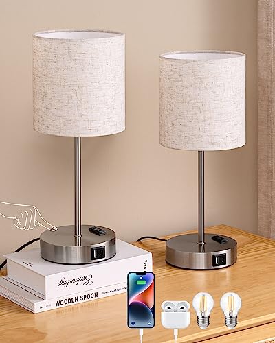 EDISHINE Lámpara de Noche LED Regulable Táctil Pack de 2