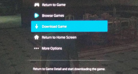 Una imagen de PSNow muestra la posibilidad de descargar juegos como en Xbox Game Pass