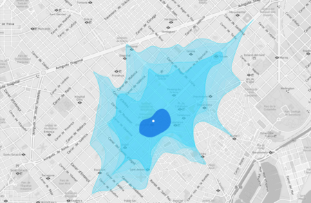 Isoscope: ¿A dónde puedes llegar conduciendo en cinco minutos desde aquí?