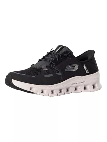 Skechers Glide-Step Pro Hands Free Slip-in, Zapatillas Hombre, Black Mesh/White, 42.5 EU