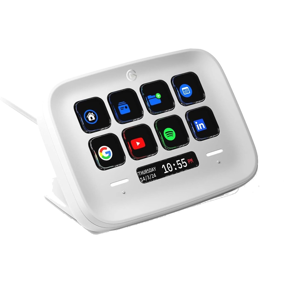 Controlador streaming - El gato TV Stream Deck Neo, USB, Touch Points, Soporte Ajustable, Infobar, Blanco
