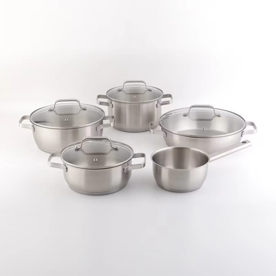 El Corte Inglés - Batería de 5 piezas de acero inoxidable sin antiadherente Smart.