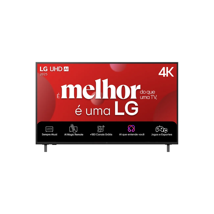 Smart TV 4K 50" LG UHD 50UA85 Processador α7 AI Ger8 4K Super Upscaling Google Cast Alexa Integrado Controle AI Smart Magic WebOS 25