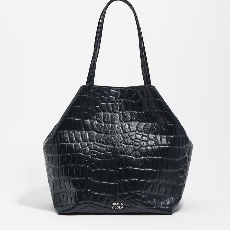 Bolso de hombro de mujer shopper grande piel Petróleo Bimba y Lola

