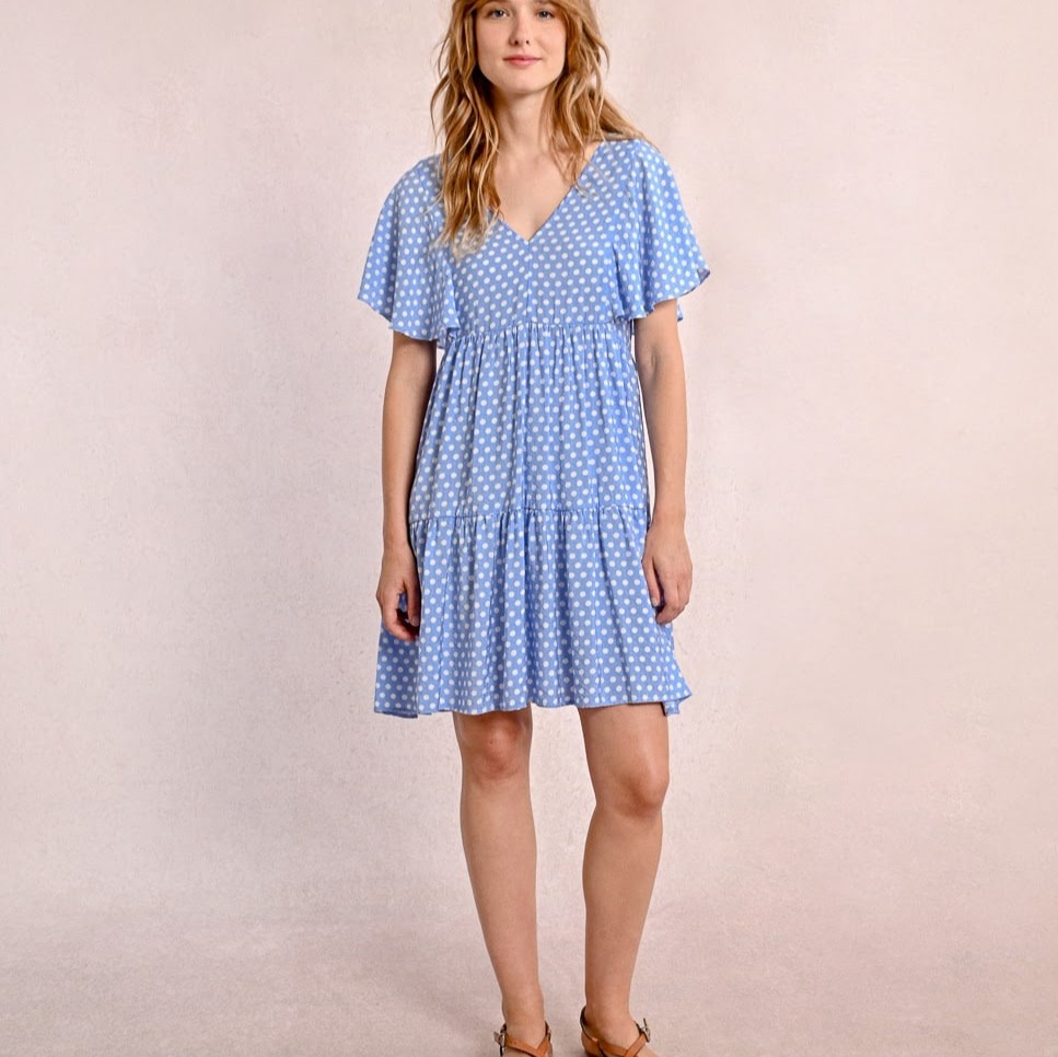 Molly Bracken
Vestido de manga corta con estampado de lunares