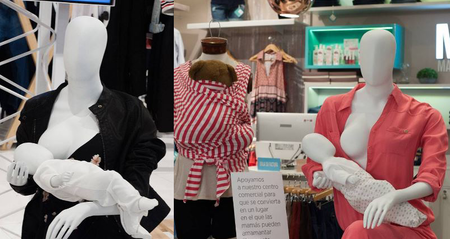 Colocan maniquíes amamantando en centros comerciales para apoyar la lactancia materna
