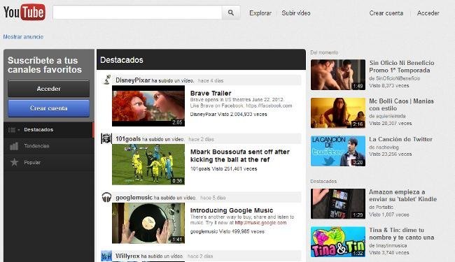 Nueva interfaz de Youtube