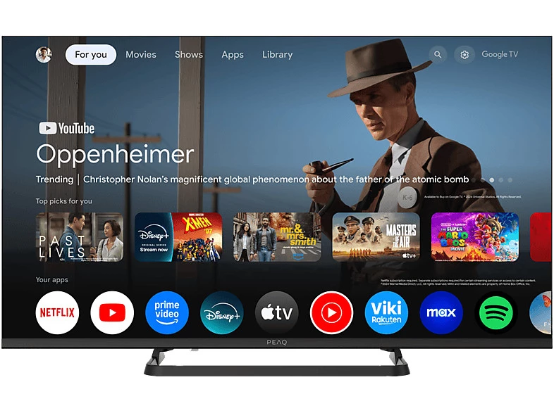 TV DLED 40" - PEAQ PTV 40GF-5025C FHD Google TV DVB-T2 HDR10, Dolby Audio, Negro