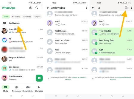 アーカイブを解除する