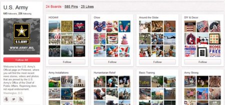 Cómo utiliza Pinterest... el ejército de Estados Unidos