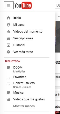 Barra Lateral Youtube