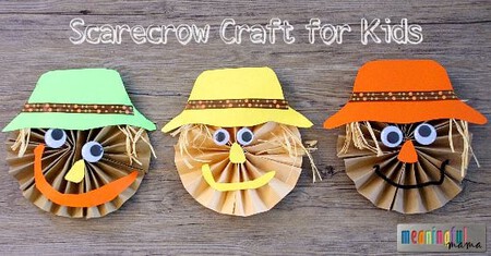 Cute Scarecrow Pinwheel Paper Craft For Kids
