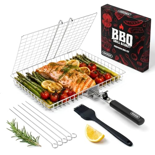 Mr. Barbecue Cesta plegable de acero inoxidable