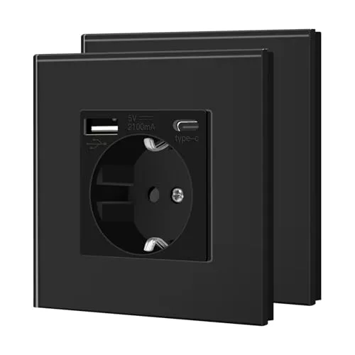 BSEED Enchufe de Pared con USB C, pack de 2