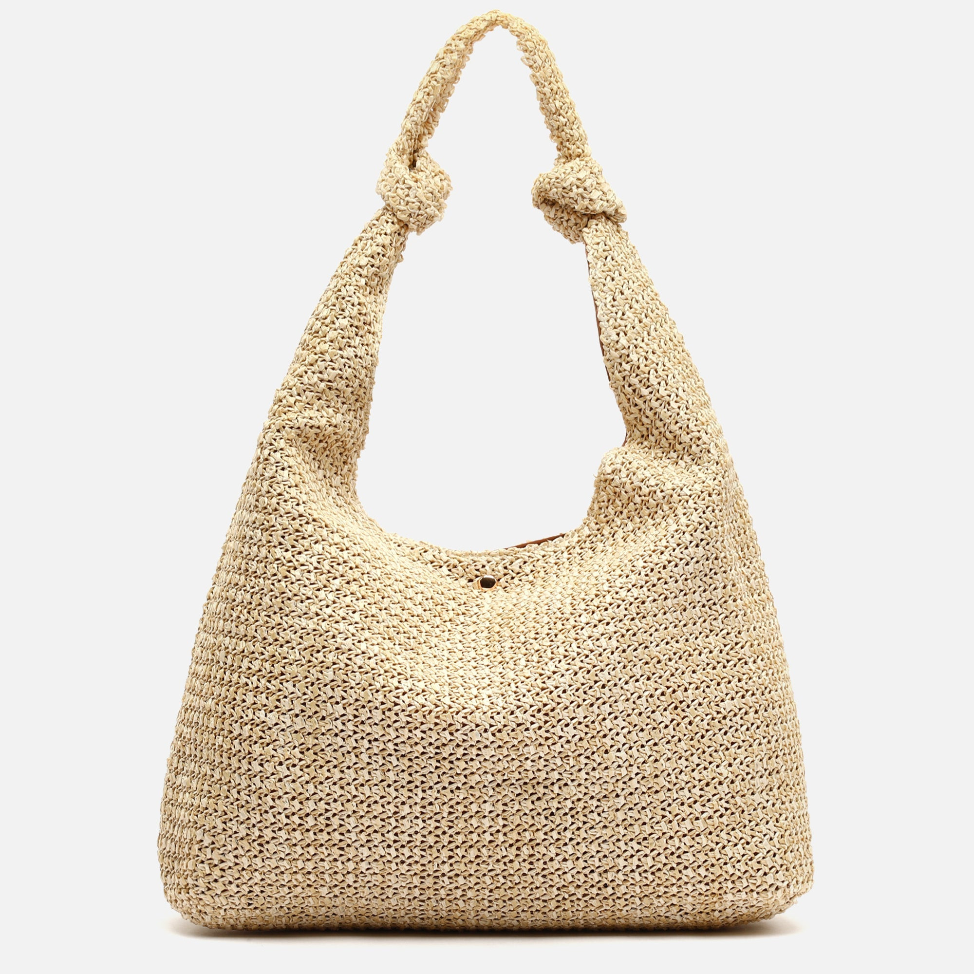 Bolso hobo efecto rafia con neceser interior extraíble 