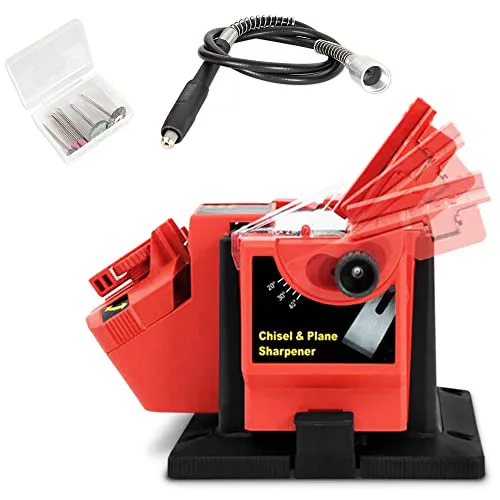 Afilador Universal Multifunción 65W : Cuchillos, Tijeras, Brocas, Cinceles - Amoladora Eléctrica - Eje Flexible incluido para grabados, pulidos + Caja 6 Herramientas