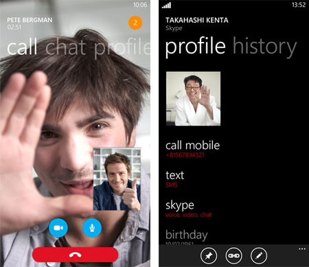 Skype para Windows Phone 8 se actualiza con soporte para vídeo en HD e integración con el hub de contactos