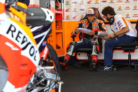 El Repsol Honda concluyen el primer día de test en Misano