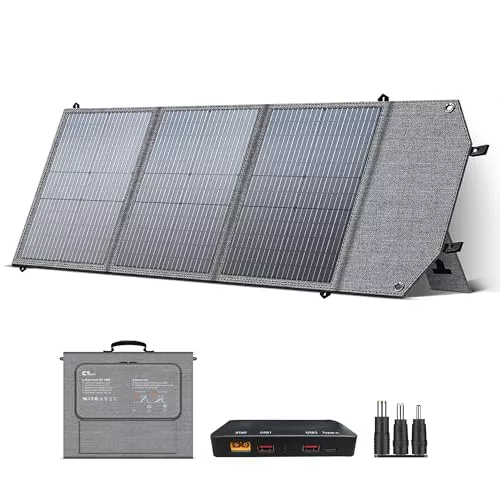 CTOLITY Panel Solar Plegable 100w monocristalino portátil, Células Tipo N Módulo Solar Plegable Portátil Plegable, impermeable, ideal para embarcaciones, camping, caravanas o autocaravanas