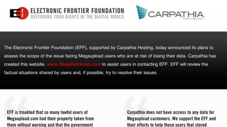 Electronic Frontier Foundation prepara un plan para recuperar archivos de Megaupload, al menos en EEUU