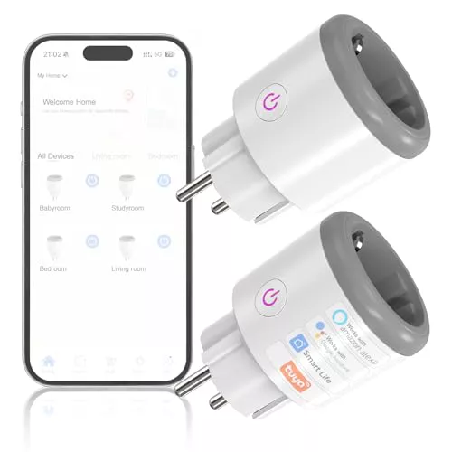 Oblinple Enchufe Inteligente WiFi 16A con Monitor de Energía 