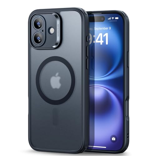 ESR Funda para iPhone 16 (4 en 1), Funda Translúcida Mate con Protector de Pantalla, Compatible MagSafe, Protección Grado Militar, Serie Classic, Negro Esmerilado
