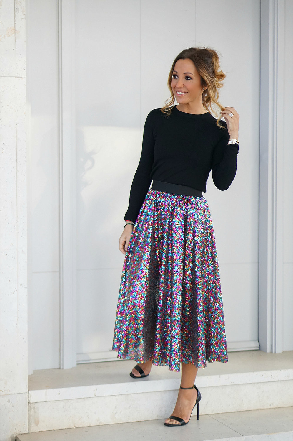 Siete faldas de lentejuelas para ser la invitada perfecta de bautizos