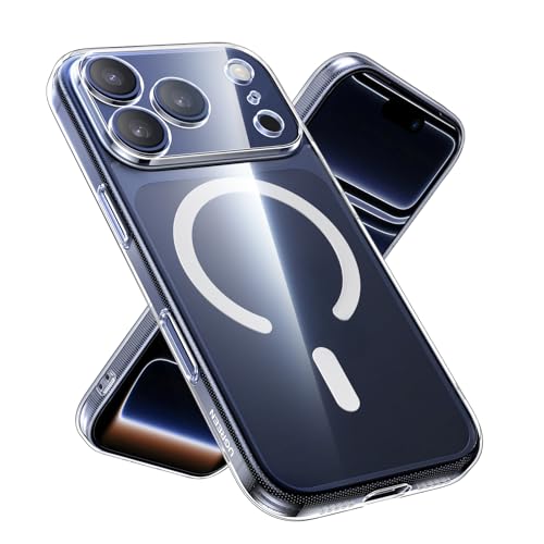 UGREEN Funda Magnética para iPhone 17, MagSafe Case Antidesgaste, Anti-Amarillo con Protección de la Lente y contra Caídas, Antigolpes Respaldo Transparente