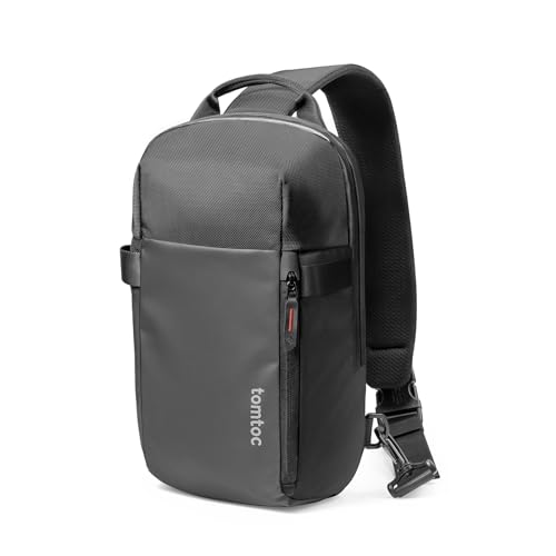 tomtoc Sling Bag Compacta, Bolsa de Hombro Minimalista Crossbody para 13 Pulgadas MacBook Air M3, 14" MacBook Pro M4, 2024 13" iPad Air M2 iPad Pro M4, Resistente al Agua, Ligera para Viajes, Trabajo