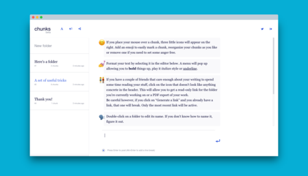 Chunks, una webapp para escritores y no escritores que te invita a tomar tus notas "por pedacitos"