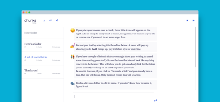 Chunks, una webapp para escritores y no escritores que te invita a tomar tus notas 
