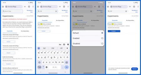 Google Chrome でネイティブ PDF リーダーを有効にする手順を示すスクリーンショット
