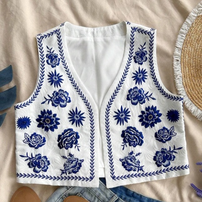 Soleia Chaleco/Jaqueta bordado informal
