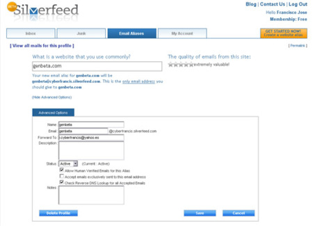 Silverfeed, ten el control de los mensajes que llegan a tu dirección de e-mail