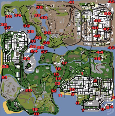 Ubicacion Ostras San Andreas