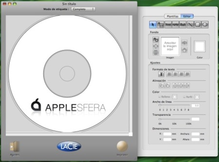 Imprime discos Lightscribe en Mac OS X