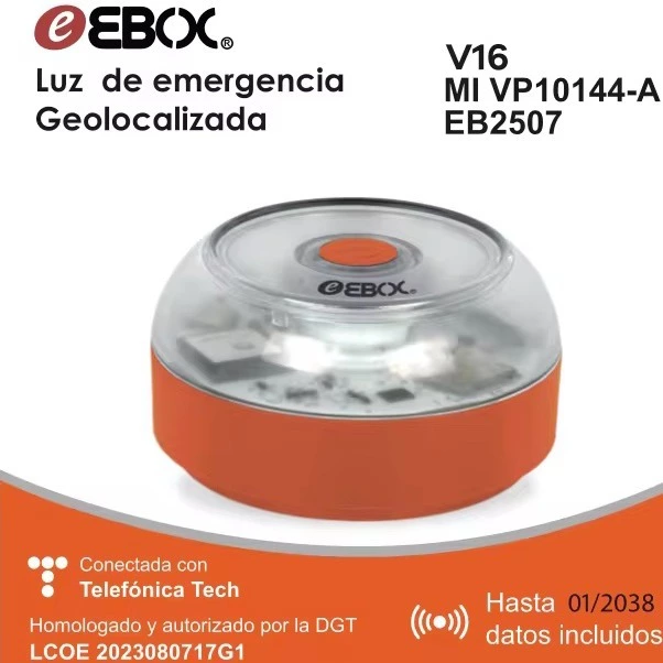 LUZ DE EMERGENCIA V16 Geolocalizada – Tu aliada en carretera Homologada por la DGT Visibilidad 360° Base magnética resistente al agua y al polvo