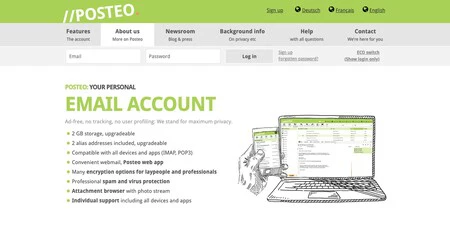 Captura de pantalla de la web de Posteo