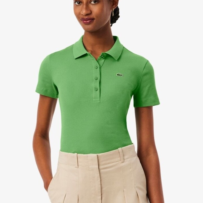 Polo de mujer Lacoste en algodón ecológico Verde

