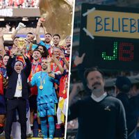Apple se coló en la victoria de España con un detalle en el estadio que solo los fans de 'Ted Lasso' entendieron