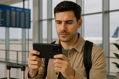 chico con un móvil Samsung