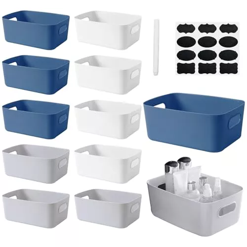 Juego x12 cestas de almacenamiento con asas JJZGPP (20 x 14 x6.5cm)