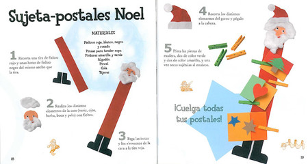 Un Papá Noel para que los niños sujeten las felicitaciones navideñas de sus amigos