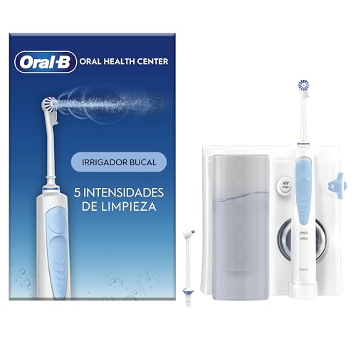 Oral-B Centro De Salud Bucal Con Irrigador Dental, 1 Cabezal Oxyjet y 1 Cabezal Water Jet, Irrigador Bucal Con 5 Modos De Presión de Agua, Regalos Orginales