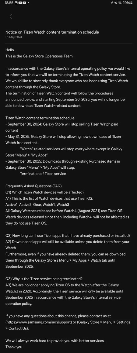 Tizen Watch calendario