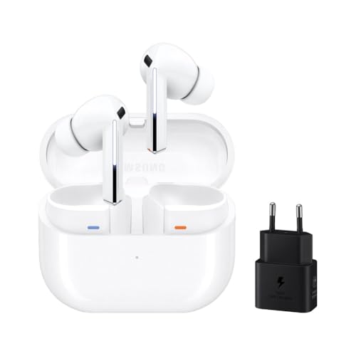 Samsung Galaxy Buds3 Pro + Cargador - Auriculares Inalámbricos, Cancelación de Ruido, Bluetooth, Audio 361, Sonido Hi-Fi, Blanco (Versión Española)