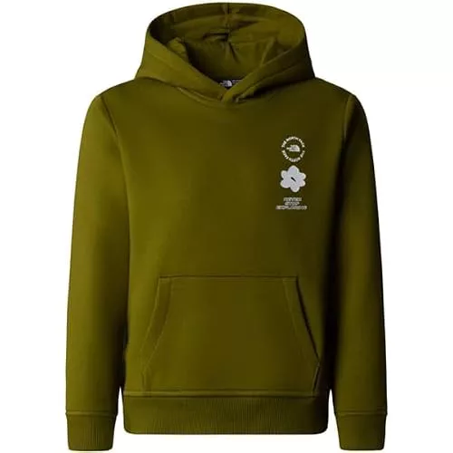 The North Face NF0A89HEPIB1 Girl’s Flower Graphic Relaxed Hoodie Sweatshirt Unisex Forest Olive Tamaño M