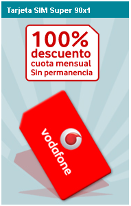 Vodafone promociona la tarifa Súper 90x1 sin cuota durante 2009