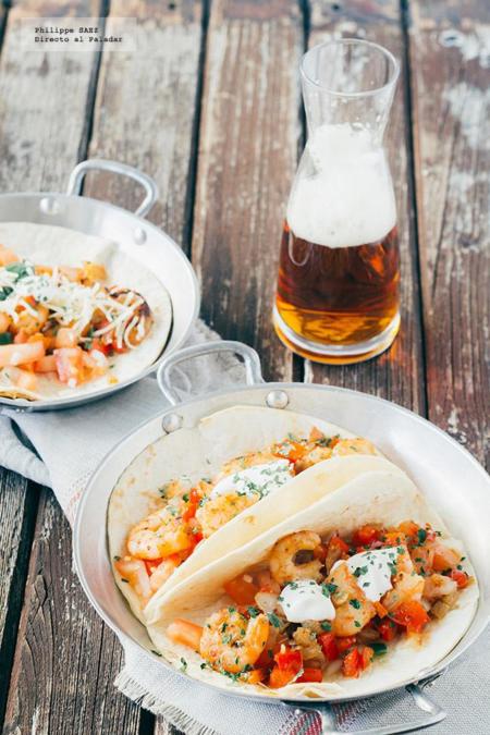 Tacos de camarón. Receta